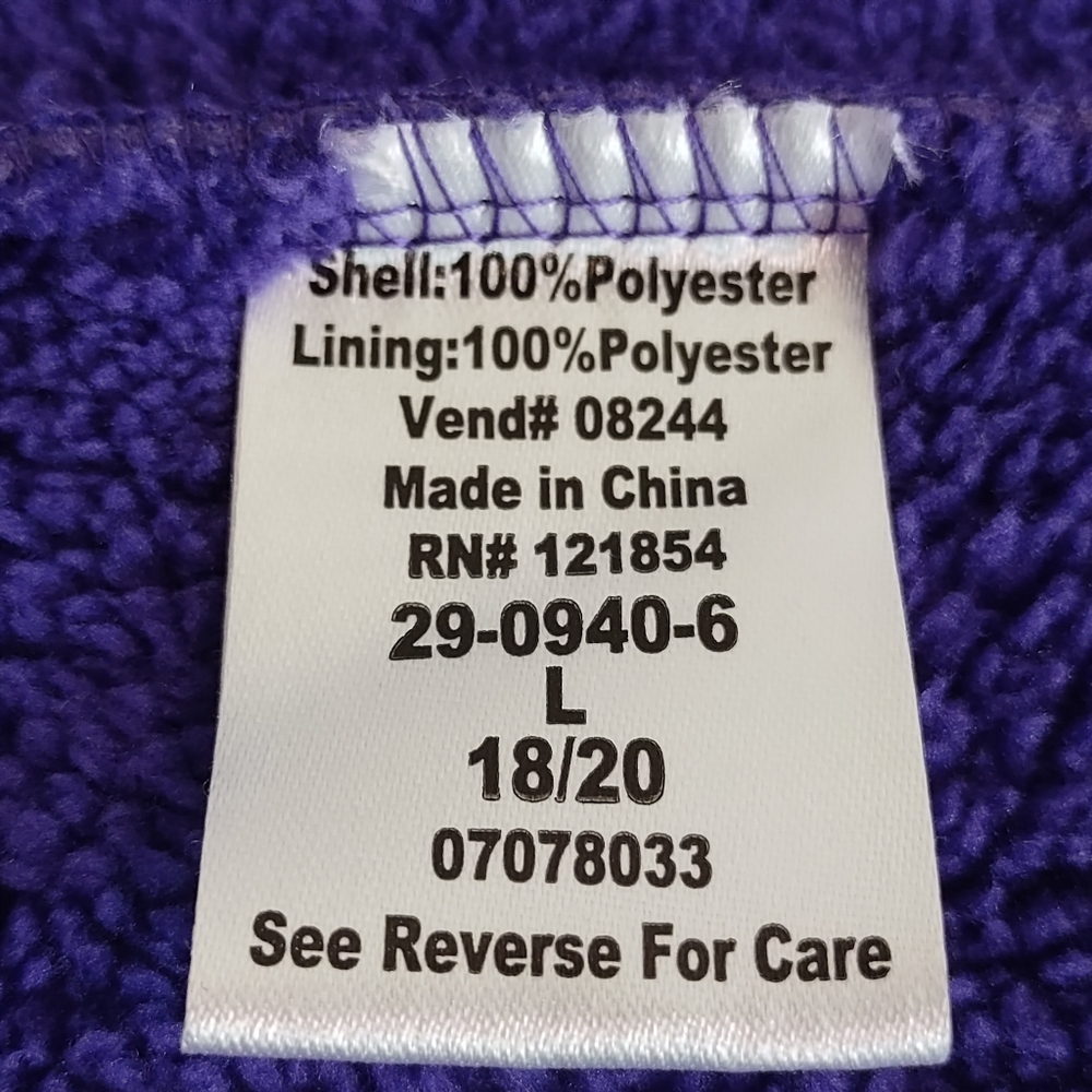 Totes Women's Purple Long Sleeve  Fleece Full Zip Up Hooded Jacket Size Large - Picture 9 of 9